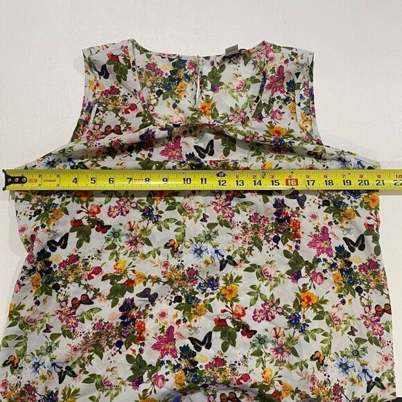 LOFT Petite Floral Sleeveless Blouse Top Size LP Lightweight Spring Summer - Picture 5 of 5